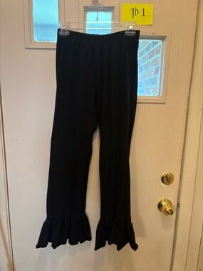 Black Ruffle Hem Lounge Pants